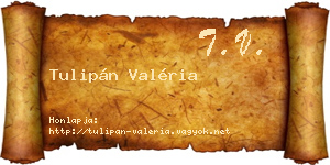 Tulipán Valéria névjegykártya